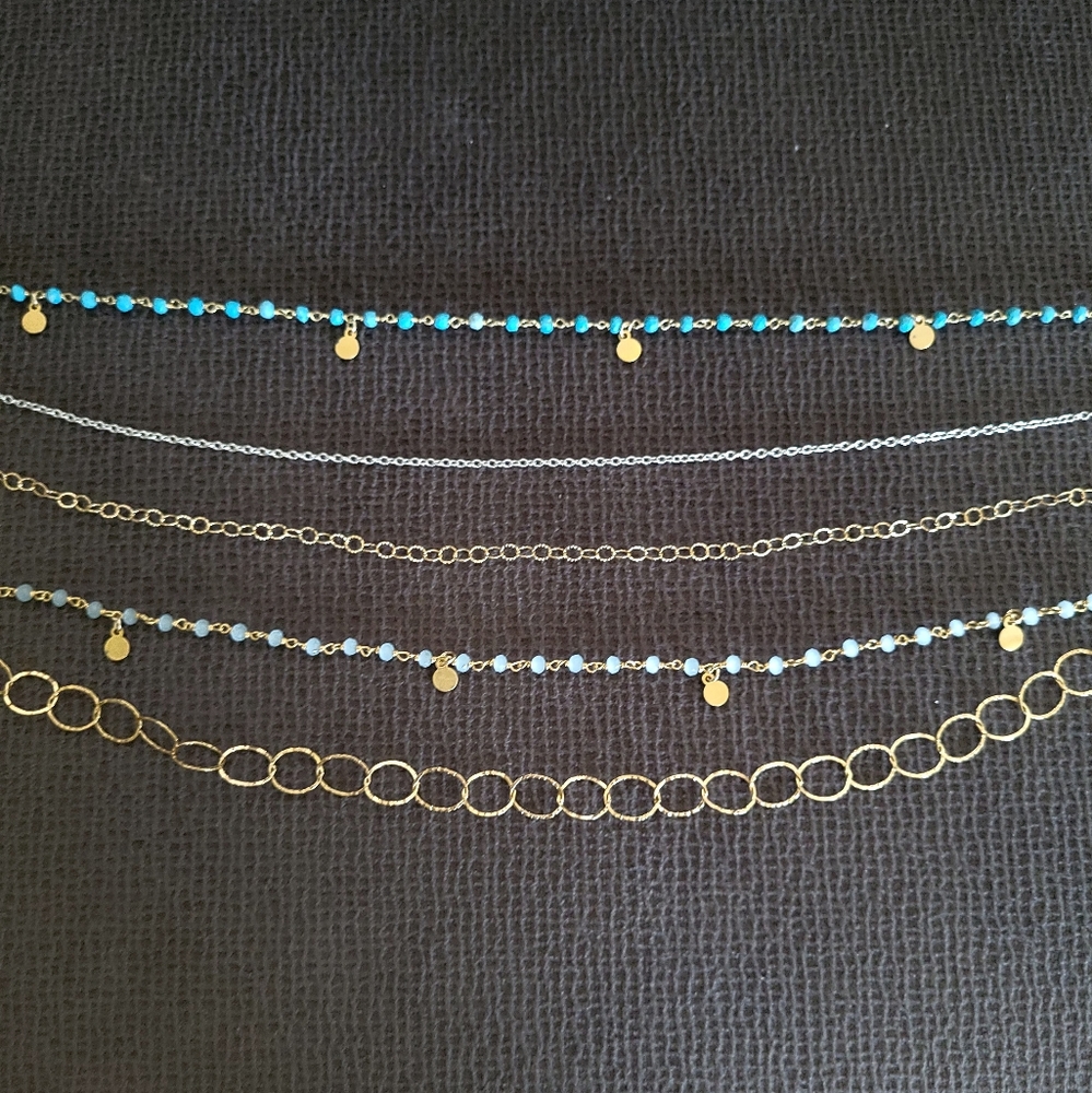 Five🖐 Strand Necklace Statement Necklace - Picture 14 of 16